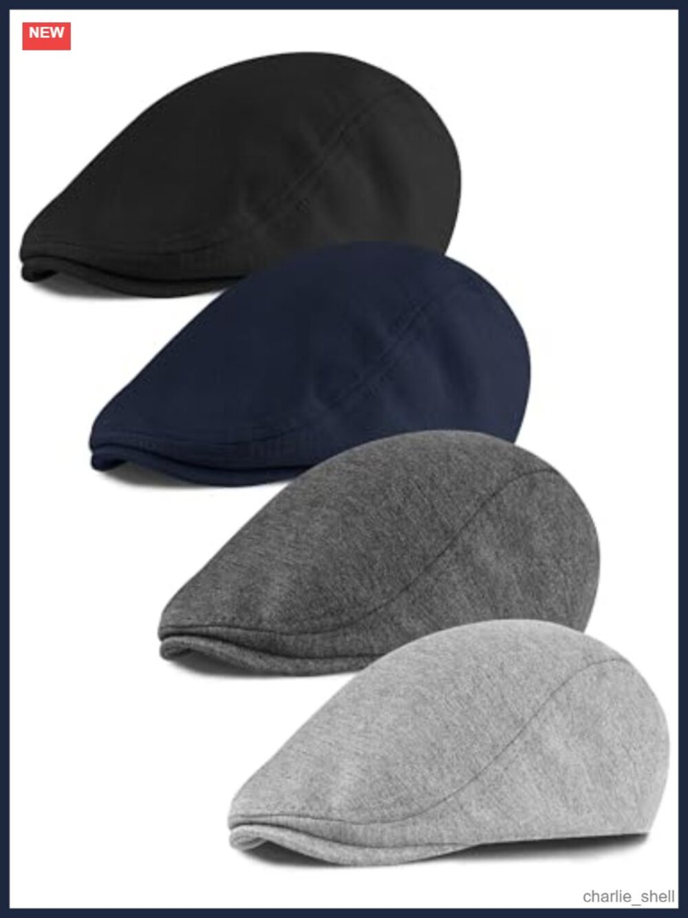4 Pack Men's Newsboy Hat Flat Cap Cabbie Ivy Stretch Fit Outdoor Hats